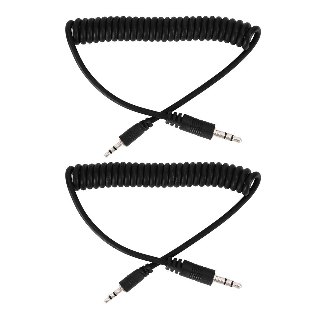 2pcs 3.5mm to Male Flash C1 Sync Cable 3.5mmC1 Flash Trigger Coiled Cable for EOS 70D Camera
