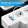 Electrical Socket Fast Charging Ports For Home Office Extension Cord With Switches 2AC Wall Socket Wall Charger With USB Outlets Power Strip Adapter