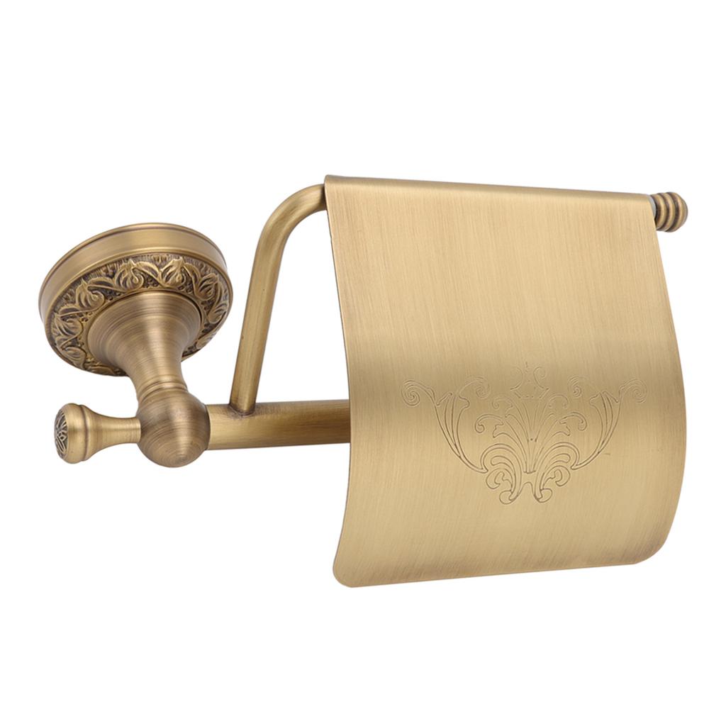 Paper Towel Holder Antique Wall Mounted Copper Stainless Steel Tissue Roll Storage Hanger for