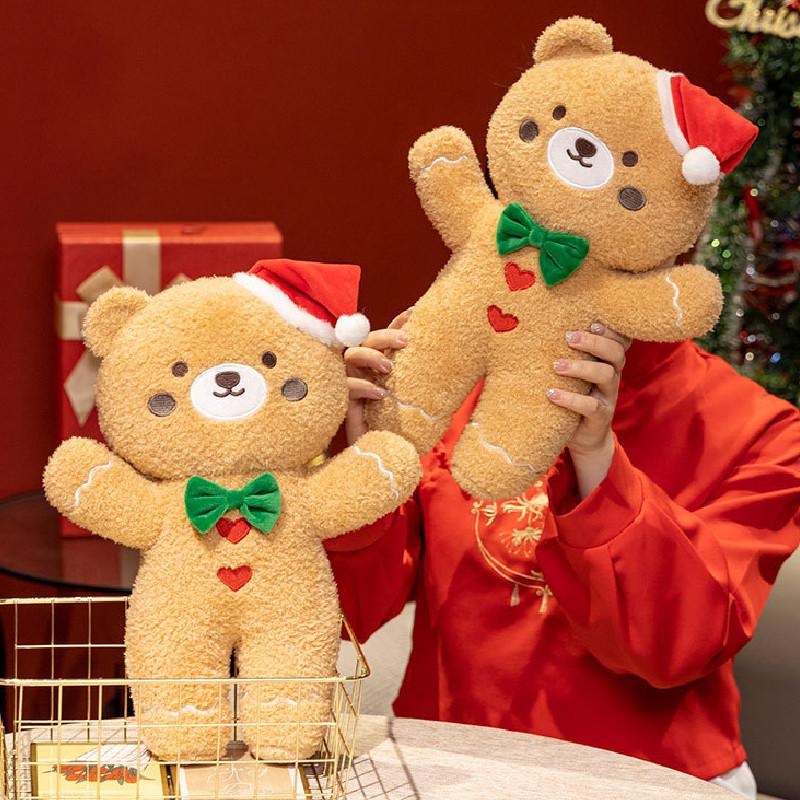 Bear Christmas Plush Toy Doll With Pp Cotton Filling For Festive Use Holiday