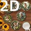 6 Pieces 2D Wooden Coasters Green Elf Pattern Theme Desktop Heat Mats Home Decor Coffee Mug Coasters For Office Restaurant
