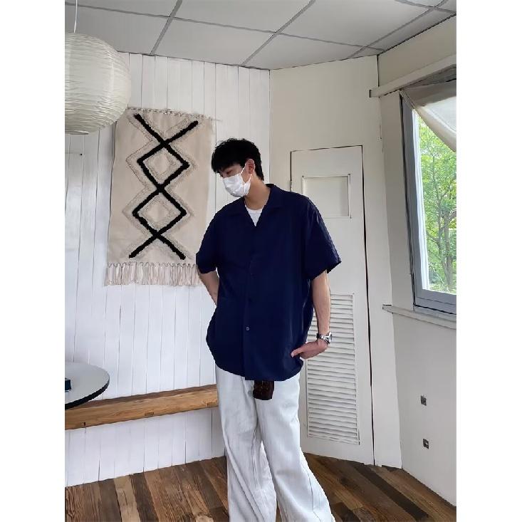 Летняя одежда мужская ретро повседневная рубашка студенческая свободная нишевая дизайнерская забавная новая мужская верхняя часть для ношения на открытом воздухе