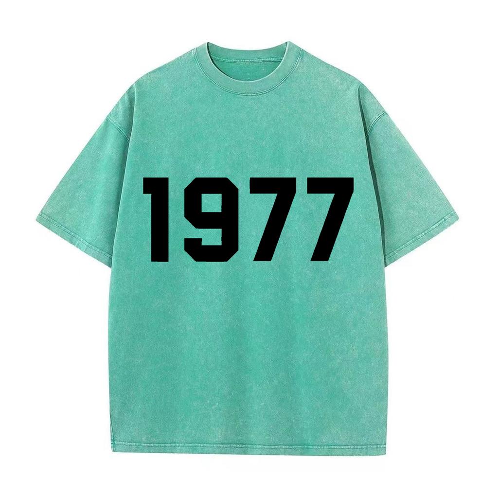 Ретро стираная винтажная футболка 1977 года Футболка 1977 года Женская модная повседневная толстовка-пуловер Женская футболка 1977 года