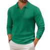 Men's Casual Collared Long-Sleeve Knit Base Layer Top