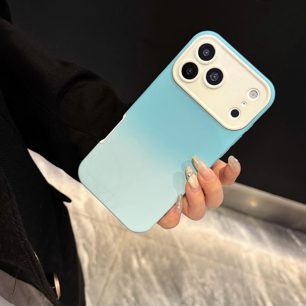 Матовый защитный чехол с градиентом для камеры для iPhone 17 16 15 14 13 Pro Max, 2-в-1, большое окно, противоударный бампер, чехол для телефона