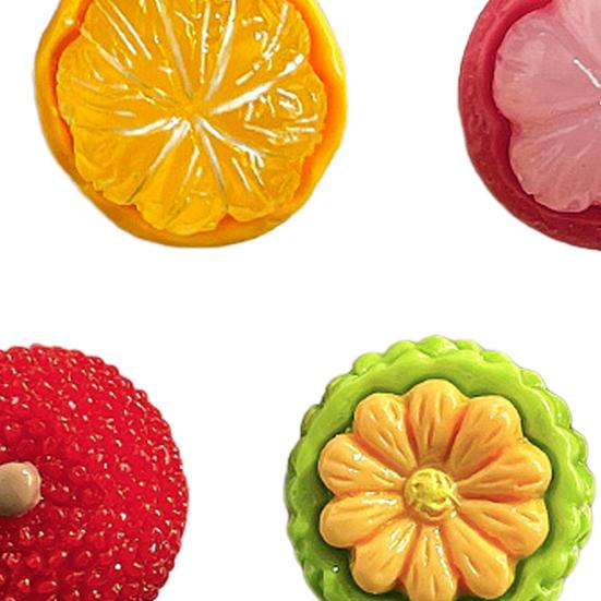5Pcs 3D Simulated Fruit Refrigerator Magnet Resin Waxberry Orange Avocado Mangosteen Magnet Home Kitchen Office Whiteboard Locker Decor