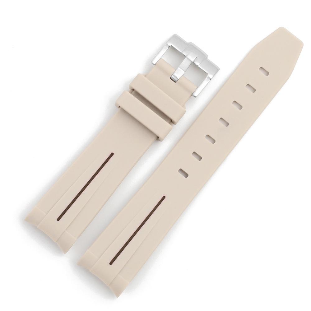 Curved Interface Rubber Watch Strap 20mm Men Women Waterproof Sports Watch Band for Moonswatch Watchband Watch Accessories