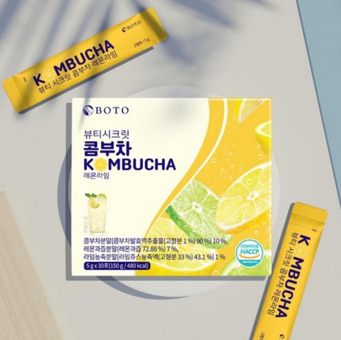 [BOTO] Beauty Secret Чайный гриб со вкусом лимона и лайма, 5 г х 30 палочек