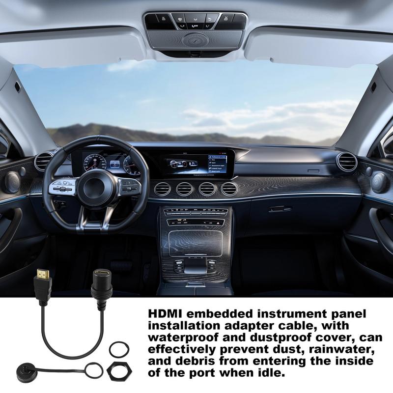 HDMI кабель «папа-мама» для автомобильного дисплея, водонепроницаемый кабель, пылезащитный чехол, установка на приборную панель, расширение для автомобильного HDTV-дисплея