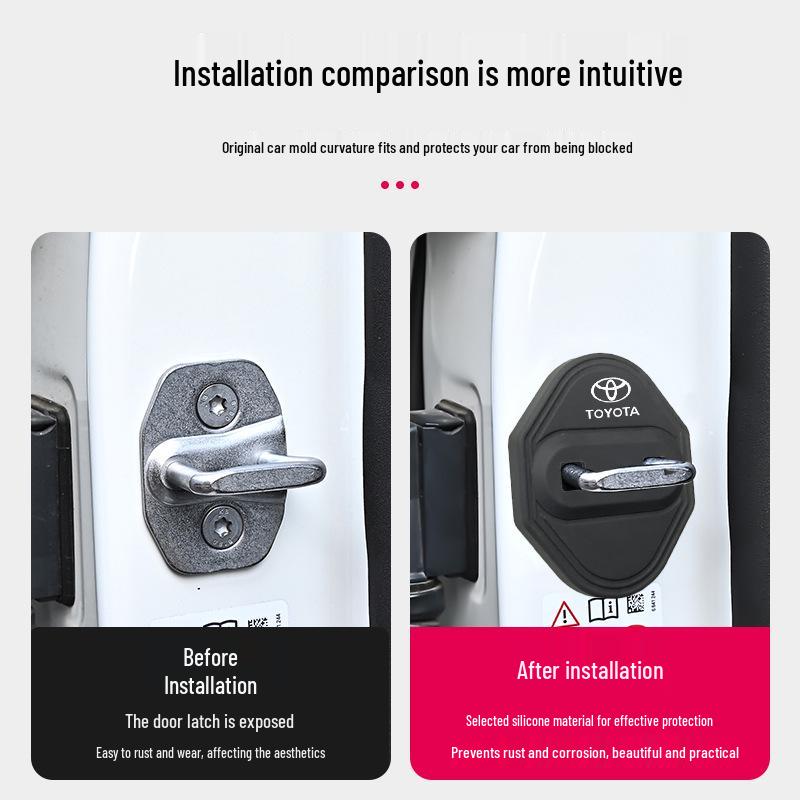 Накладка на пряжку замка двери автомобиля Toyota для Corolla, Camry, RAV4, Highlander, Avalon, Vios, Levin - Защитный аксессуар