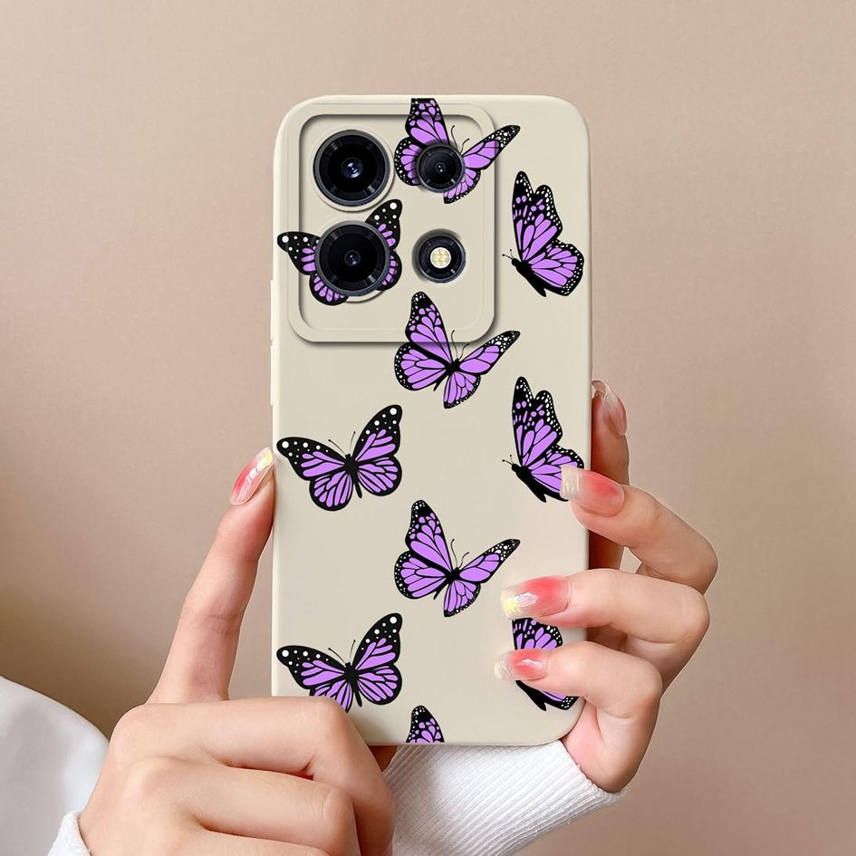 Чехол для Itel S23 Plus A60s A05S Infinix Hot 30 Play 30i Tecno Pova 4 5 Pro, чехол с бабочкой и подсолнухом, матовый квадратный мягкий силиконовый противоударный бампер