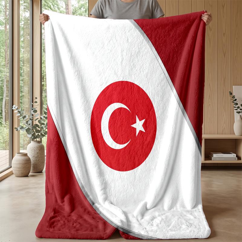 Turkey Football Printed Flannel Blanket Skin Friendly Warm Decorative Throw for Indoor Couch Bed Daily Use