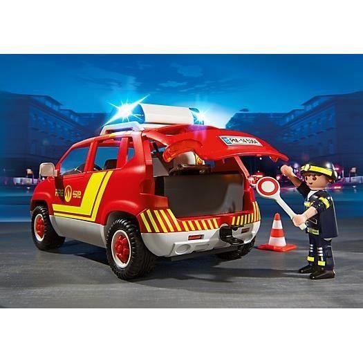 PLAYMOBIL - City Action - Véhicule d'Intervention avec Sirène - Les Pompiers - Voiture de Pompiers