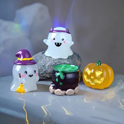 1Pc Mini Halloween  Ball Easy To Carry Resin Pumpkin Resin Ornaments Micro Landscap Resin Faceless Ghost Party Supplies