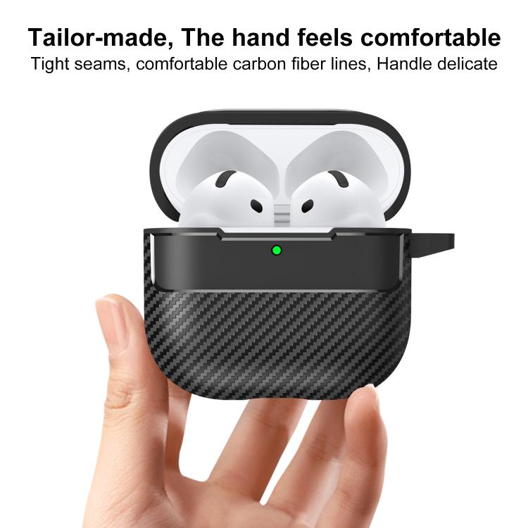 For AirPods 4 XDcase Carbon Fiber Texture Earbud Case with Hook