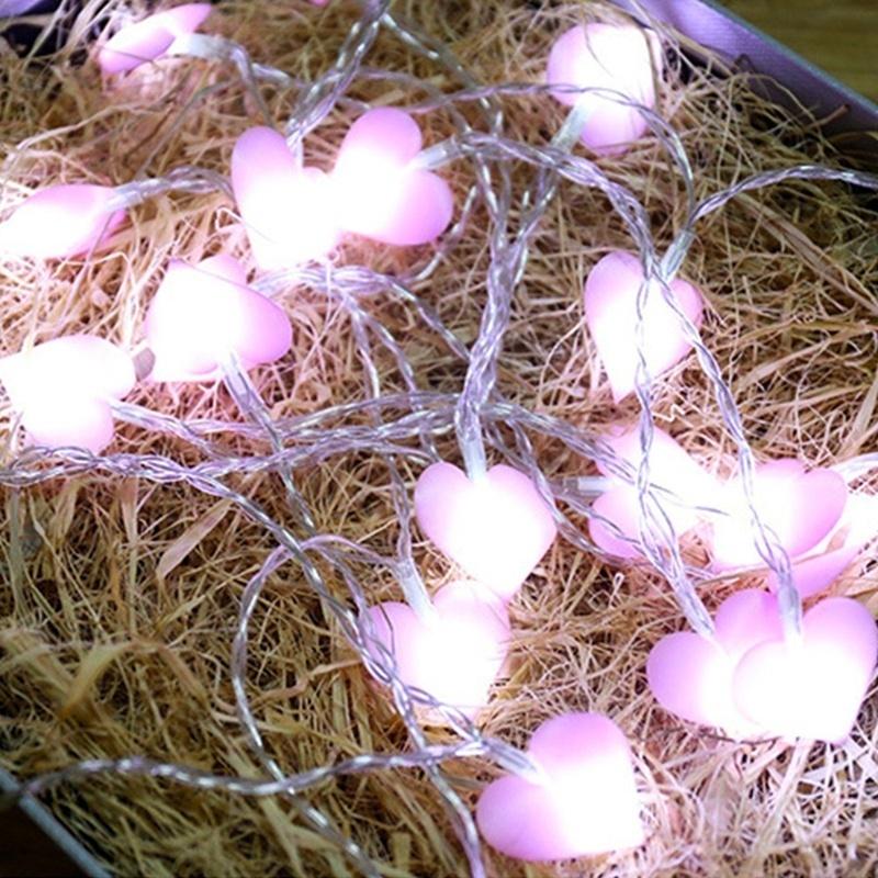 10Led/20Led/30Led Любовь в форме сердца Батарея Светодиодная гирлянда Гирлянда Ночная лампа Рождество Weddi