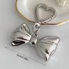 Ins Style Bowknot бисерный брелок для ключей трехмерный серебряный галстук-бабочка телефон кулон чехол для наушников подвеска автомобильный брелок сумка декор