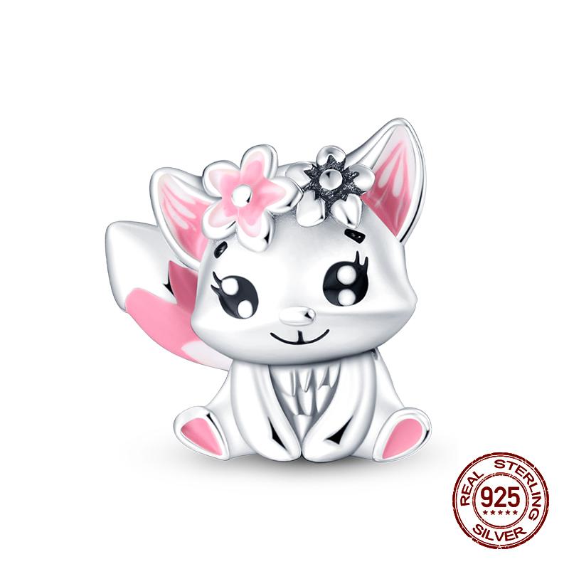 100% стерлингового серебра 925 пробы с изображением кофейного кота, кролика, медведя, пингвина, бусины, подходят для 925 оригинальных браслетов, сделай сам, подарок на день рождения, ювелирные изделия