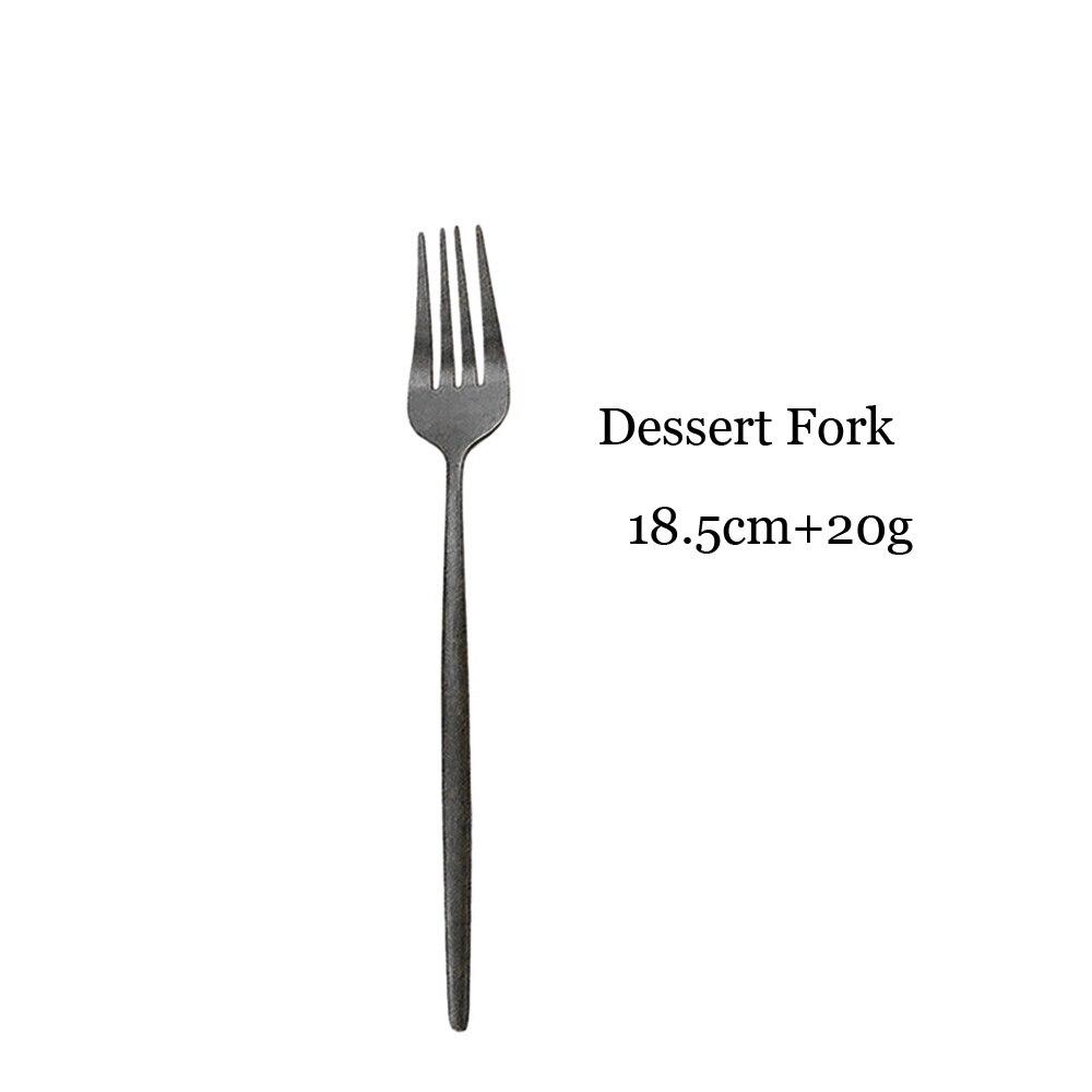 Черная матовая посуда, набор столовой посуды из нержавеющей стали, нож, вилка, ложка, палочки для еды, кухонные столовые приборы, столовое серебро, роскошные столовые приборы