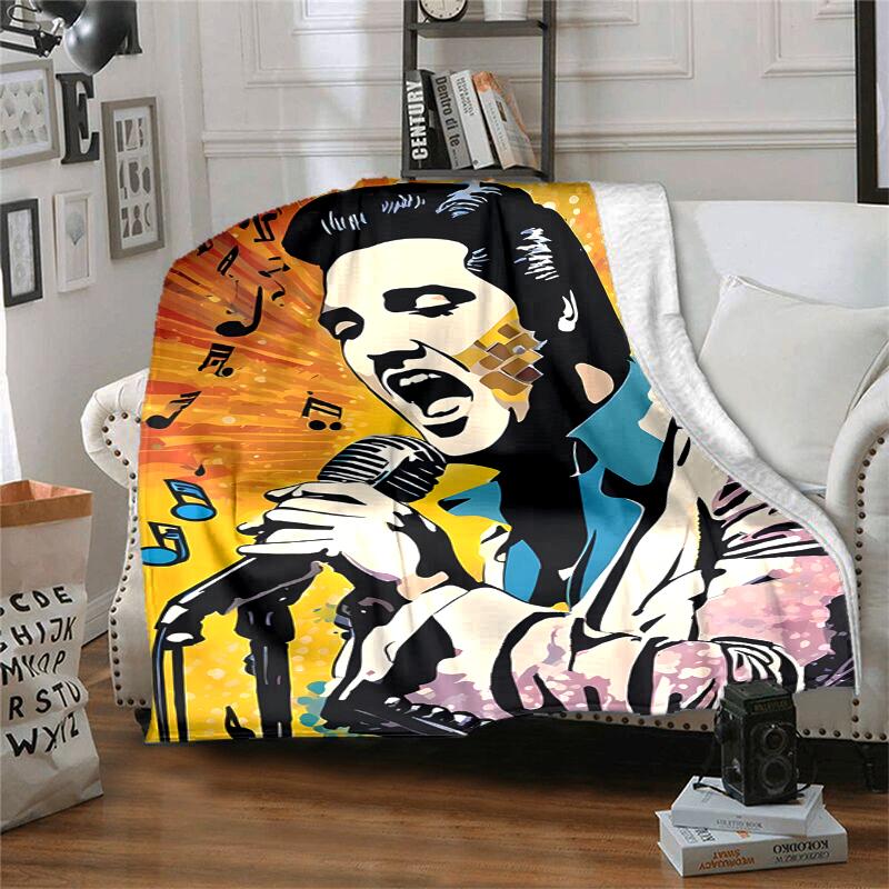 Elvis Flannel Blanket Soft All-Season Throw, Design for Camping, Car Travel, Hiking Sofa, Bed, Office Perfect Gift for Parties