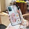 Lanyard Cute Phone Case For Nokia G11/G21 Cartoon Wrist Strap Shockproof Silicone Protective Kickstand Dirt-resistant