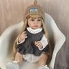 Cute Reborn Baby Dolls 55 Cm Full Silicone Vinyl Doll Model With Gold Hair Fashion Birthday Christmas Gifts Toy