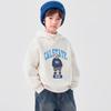 DuoDuoJia Boys' Fleece-Lined Bear Print Hooded Sweatshirt