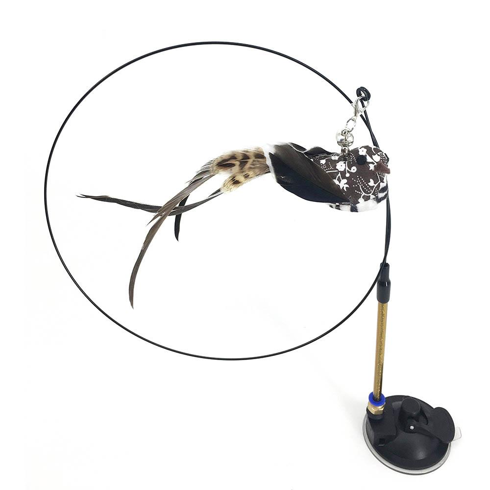 Simulation Bird Interactive Cat Toy Funny Feather Bird With Bell Cat Stick Toys For Kitten Playing Teaser Wand Toy