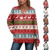 Women's Casual And Fashionable Christmas Print Long-Sleeved Top