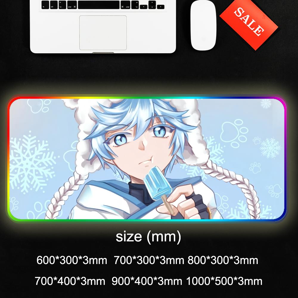 Chongyun Коврик для мыши RGB Игровой коврик для мыши Большой светодиодный коврик Настольный коврик для ПК Светящийся коврик для мыши Большие коврики для клавиатуры Настольный коврик с подсветкой