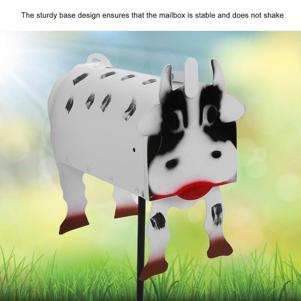 13pcs Ample Inner Space Cow Mailbox Cover Iron Farm Novelty Mailbox Animal Mailbox Outdoor Use