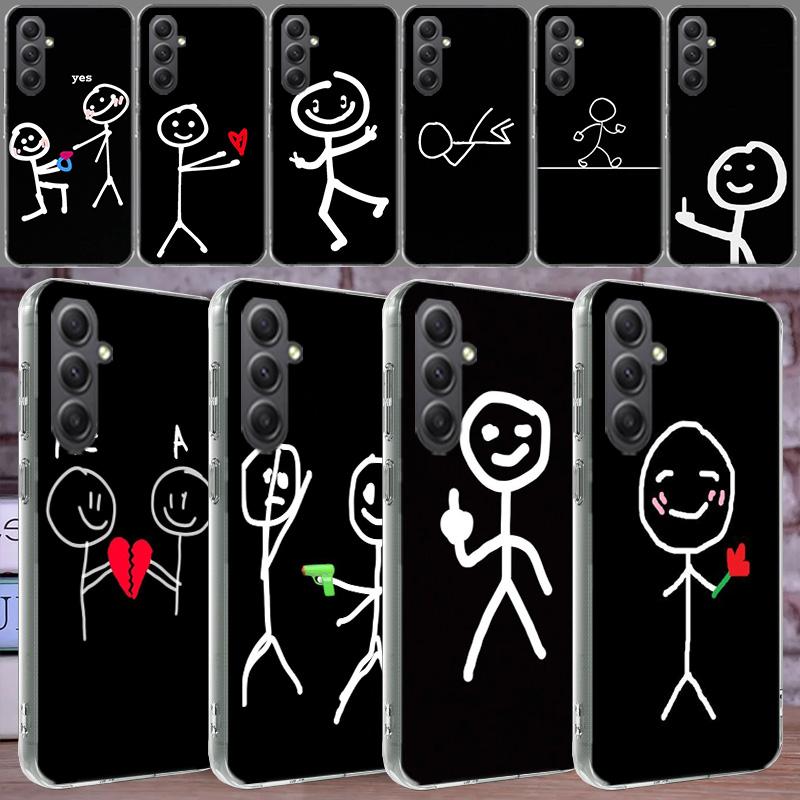 Funny Cute Cartoon Matchman Phone Case for Samsung A16 A26 A36 A56 A17 A37 A57 A07 A06 A02S A03 A04S A05S Galaxy Note 20 10 A50S
