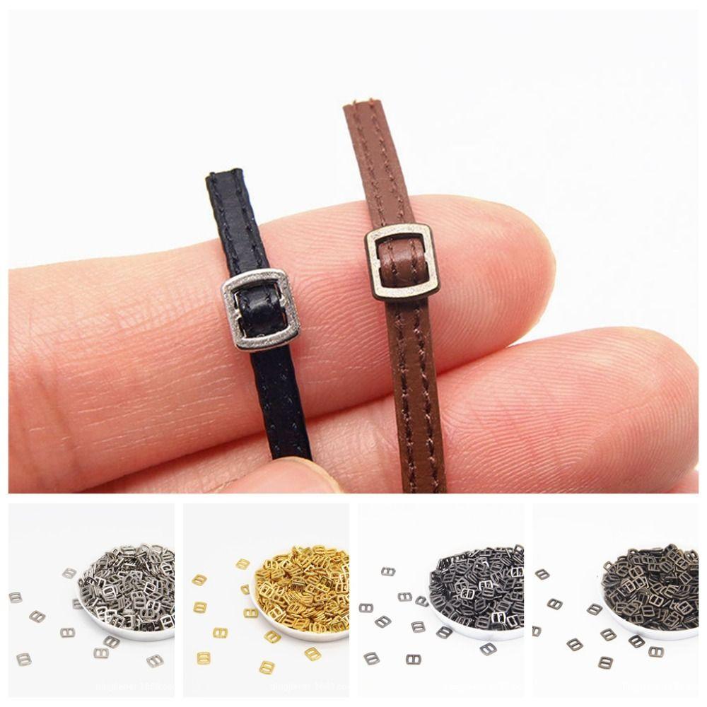 100 шт. Металлические пряжки для кукольных ремней, Аксессуары, Сверхмаленькие 3 мм, Мини-пуговицы для обуви, Детский подарок