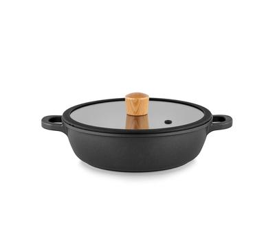 SENSARTE настольная сукияки 24 IH газовая универсальная для легкого использования со стеклянным oden Кастрюля с двумя ручками, кастрюля, кастрюля, см, совместимая, совместимая, кипячение, выпечка,