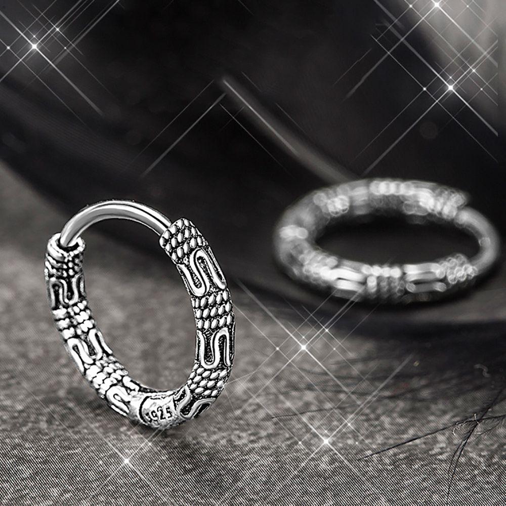 Хип-хоп Металл Женская Модная Бижутерия Женские Серьги-кольца Узор Серьги Корейский Стиль Ушная Пряжка