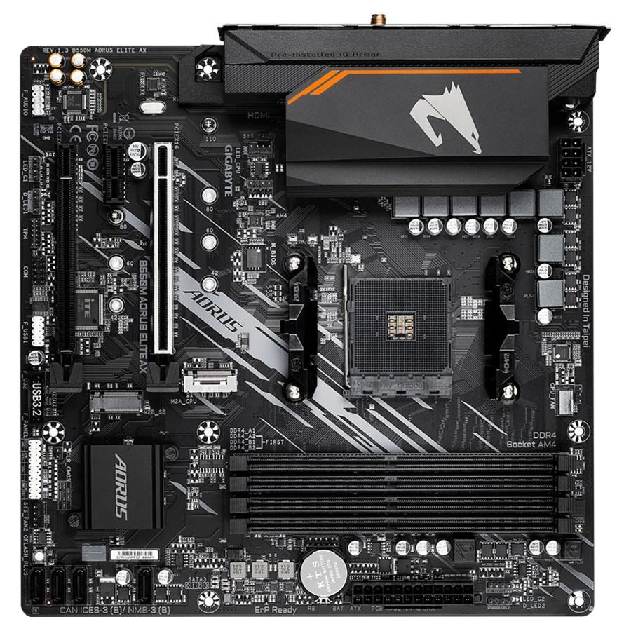 Gigabyte B550M AORUS ELITE AX motherboard AM4 DDR4 Black