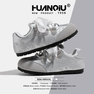 Глобальные балетки с плоской подошвой женские новинка 2025 года, повседневные серые туфли-бабочки, нишевая обувь для доски KMXFX8097