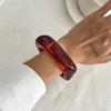 SHIXIN 3 Styles Vintage Thick Resin Acrylic Wide Bracelet for Women Simple Irregular Metal Open Spring Bangle Party Jewelry 2026