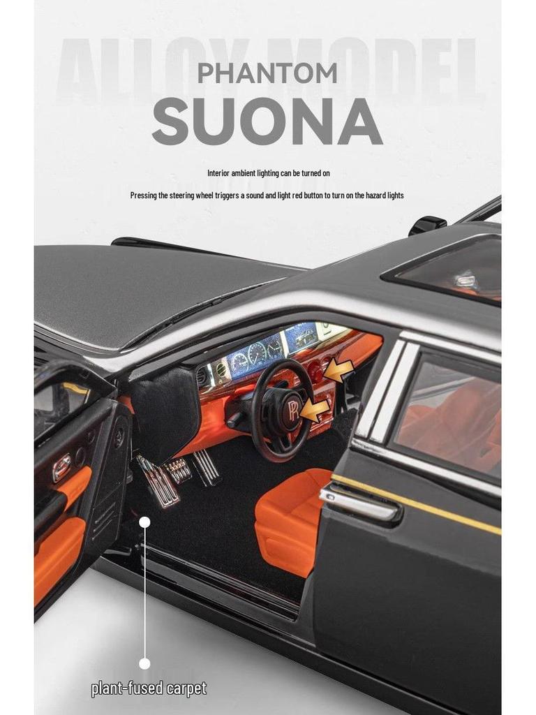 1:Модель автомобиля Rolls-Royce Phantom из сплава в масштабе 1:18 - Предмет коллекционирования и декоративный элемент