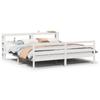 Bed Frame with Headboard Without Mattress White 200x200 cm