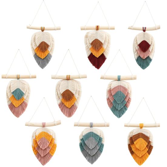 Настенный гобелен в скандинавском стиле с кисточками в стиле пэчворк, хлопковый гобелен ручной работы, товары для дома