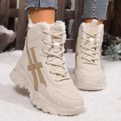Женские зимние ботинки из утолщенного хлопка с флисовой подкладкой, теплые, стильные, высококачественные спортивные ботинки для снега