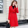 Womens Autumn and Winter Women Woolen Coat Long Section Female Fashion Lapel Slim Jacket