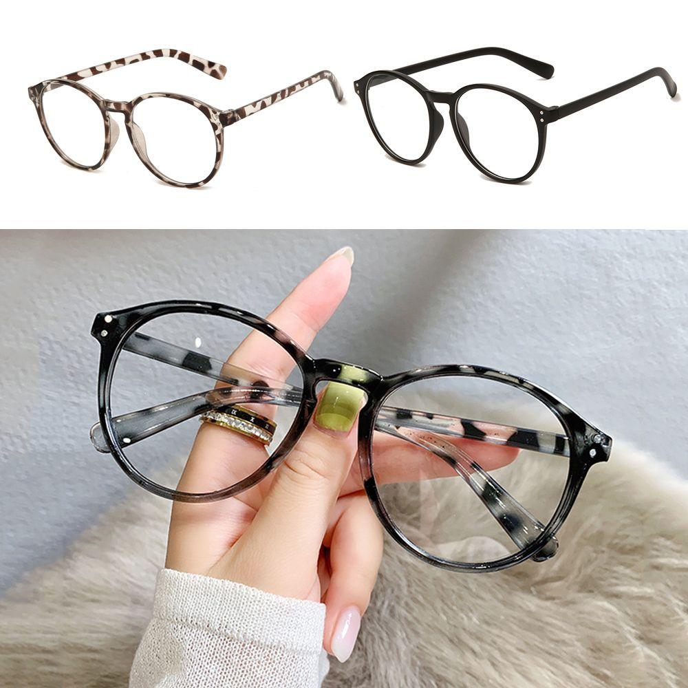 -1.0~-4.0 Unisex Uv Protection Brown/Black/Leopard Print Myopia Glasses Flat Mirror Eyewear Anti Blue Light Eyeglasses