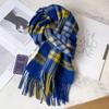 Winter Fashion British Pure Wool Scarf Women's Warm Long Thickened Fringed Scarf Couple Shawl Versatile