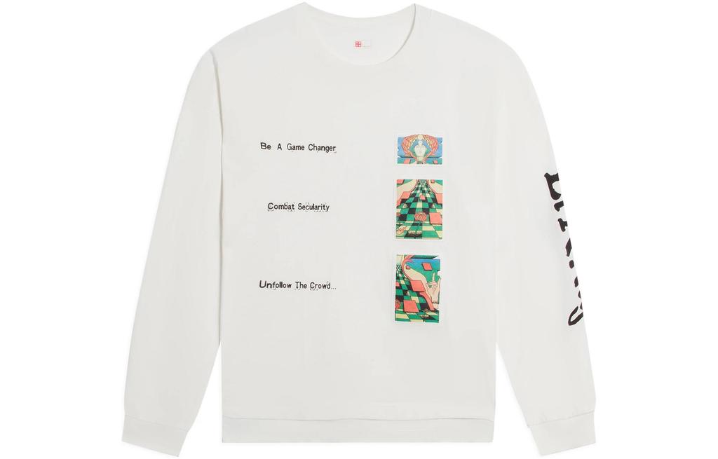 Li Ning Sweatshirts Unisex Ivory Crew Neck Moderate Regular AHSSB19-1