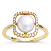 Gold Plated Ring 'Sissi' Golden White - 10x10 Mm
