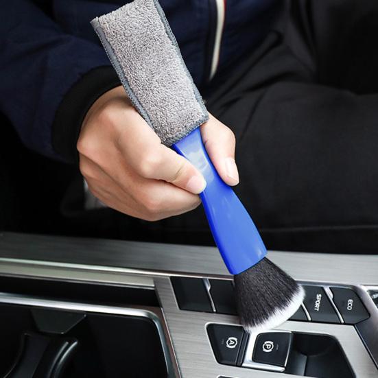 Щетка для чистки автомобиля 2-в-1 с мягкой щетиной, портативная, эффективная, противодеформируемая, дуговая ручка, удобная ручка, щетка для чистки автомобиля