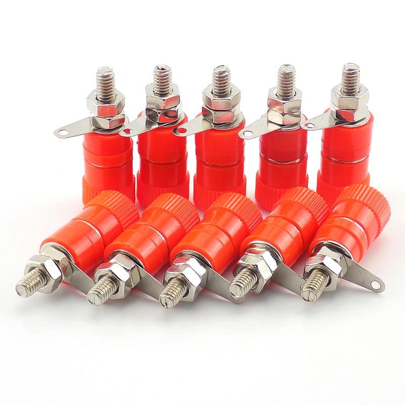 10Pcs Red Black 4mm Banana Plug Socket Connector Gold Plated / Nickel Plated 4mm Banana Male Female Binding Post Speaker Cable