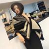Women's Large V-Shaped Double-Sided Cashmere-Feel Shawl: Warm, Thick Korean Office Scarf